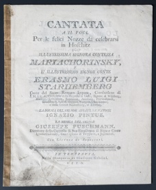 Libreto Svatební kantáty Ignazia Pinta s hudbou Josepha