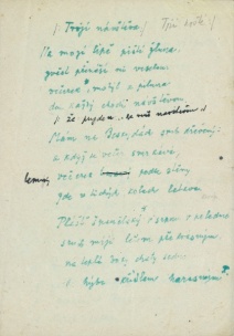 Rukopis básně P. Bezruče Trojí návštěva (příležitostná báseň)